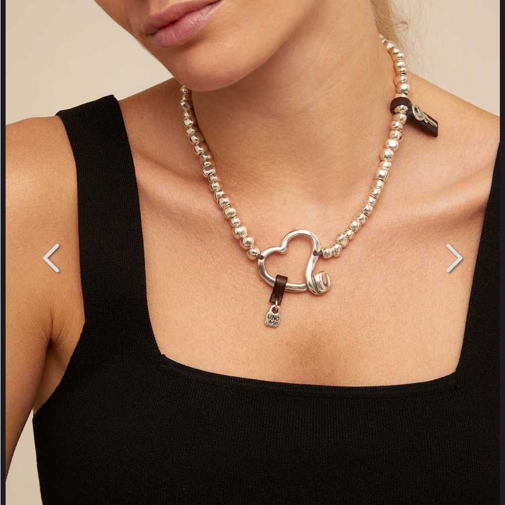 Uno de 50 - Collar plata corazón/llave